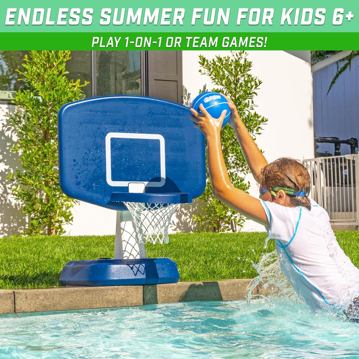 GoSports Splash Hoop Classic Juego de Baloncesto para Piscina - Azul