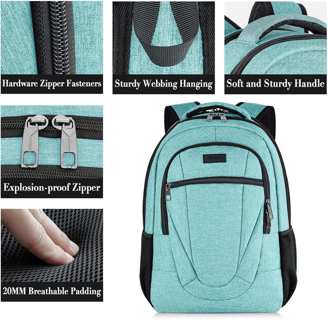 BIKROD Mochila verde azulado para mujeres y hombres, mochilas escol...