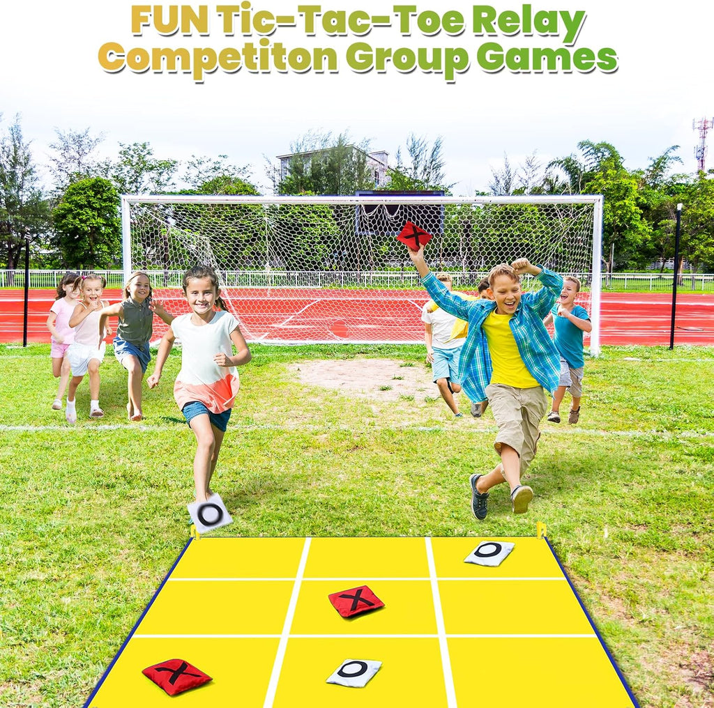 Juego gigante 2 en 1 para lanzar bolsas de frijoles de Pascua y grandes juegos al aire libre para niños adultos - 4.5 pies gigantes exteriores para césped, campamento, campo, día de juegos para niños,