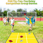 Juego gigante 2 en 1 para lanzar bolsas de frijoles de Pascua y grandes juegos al aire libre para niños adultos - 4.5 pies gigantes exteriores para césped, campamento, campo, día de juegos para niños,