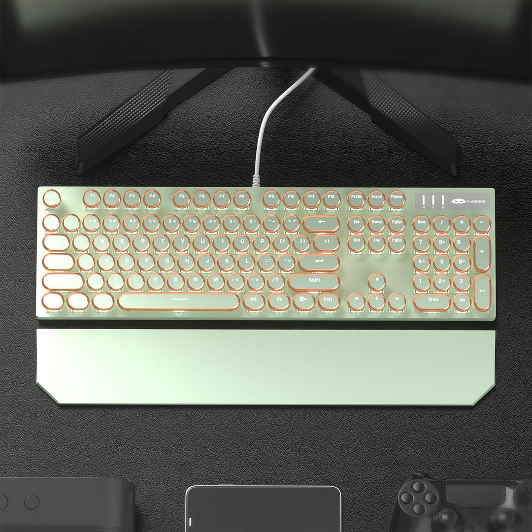 Camiysn Teclado Mecánico para Juegos Estilo Máquina de Escribir, Te...