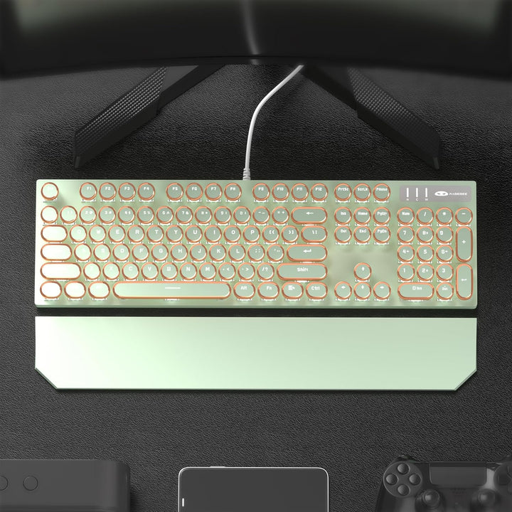 Camiysn Teclado Mecánico para Juegos Estilo Máquina de Escribir, Te...