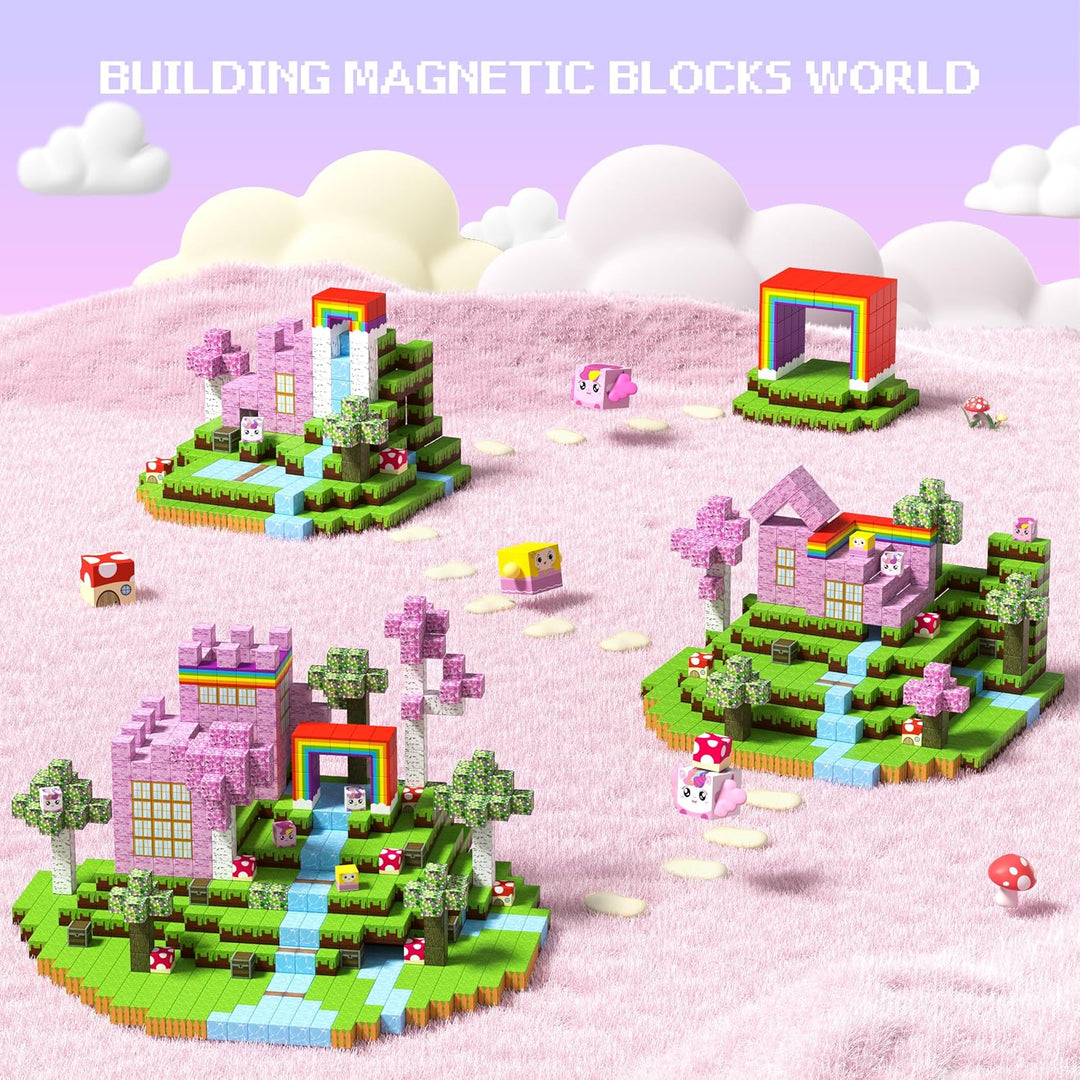 Bloques magnéticos para niñas, 100 unidades de bloques magnéticos a...