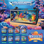 Juego de construcción de pecera 8 en 1, bloque de construcción de acuario marino con luz LED, recuerdos de fiesta, 9 modelos de juguete que incluye cangrejo de pulpo, regalos de cumpleaños de Navidad para niños y niñas de 6, 8, 10, 12 años en adelante