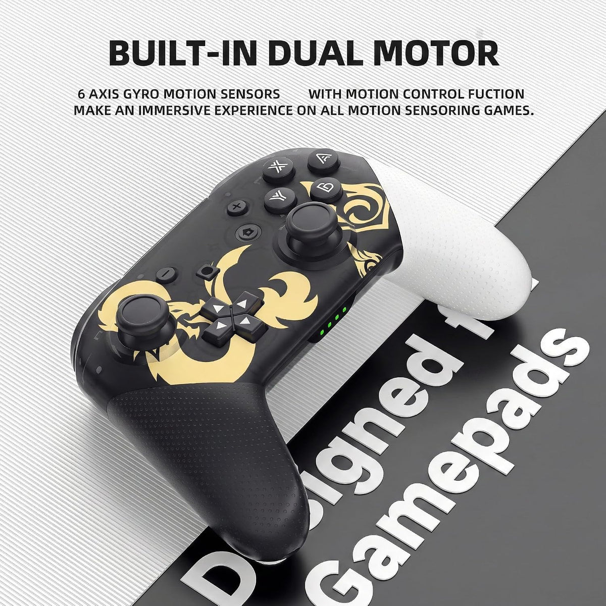 Controladores Inalámbricos de Switch con Estuche de Transporte, Compatibles con Switch/OLED/Lite/PC - Doble Motor de Vibración, Sensor de Giro, Switch Pro Controller con Activación/Despertar, Captura de Pantalla, NFC, Función Turbo - Negro