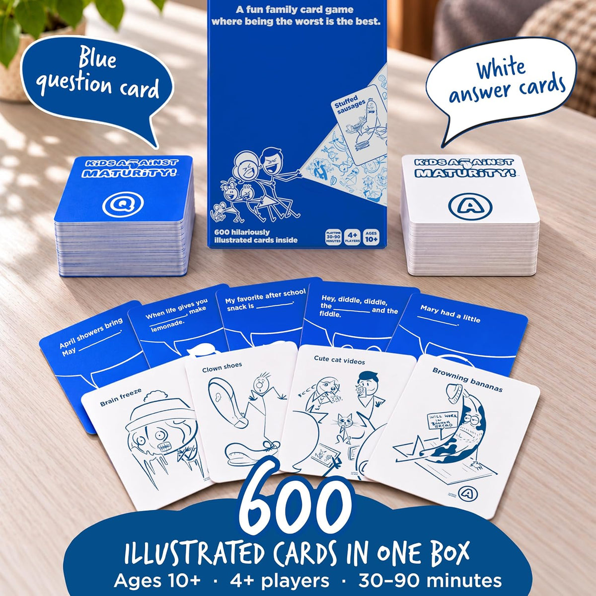 Juego de cartas para niños contra la madurez, divertidos juegos familiares