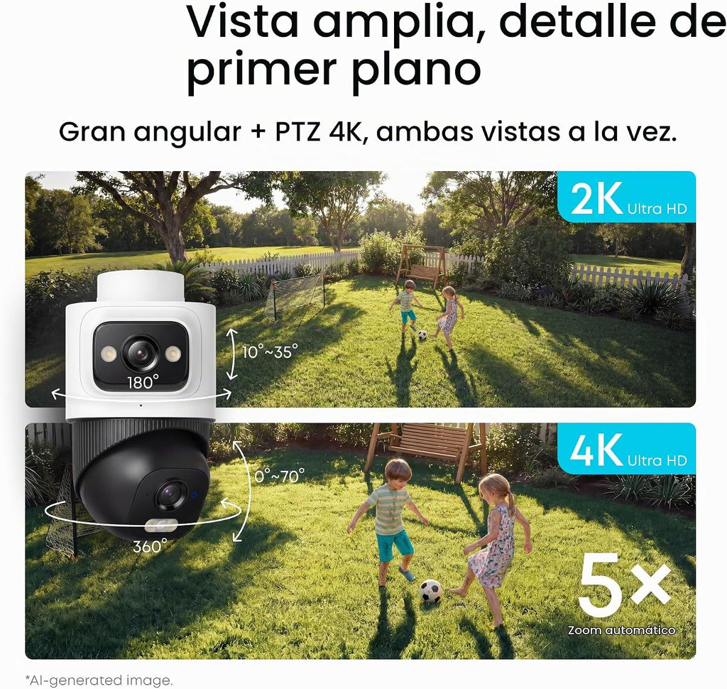 eufy Security Sistema NVR E50,Kit de 4 cámaras,4K de doble lente Bullet-PTZ