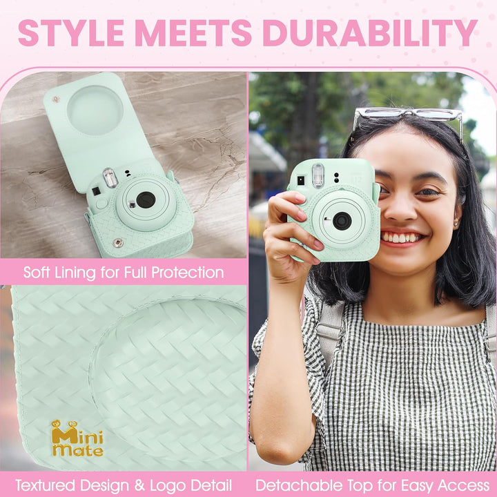 Fujifilm Cámara Instantánea Instax Mini 12 Verde Menta + Estuche de...
