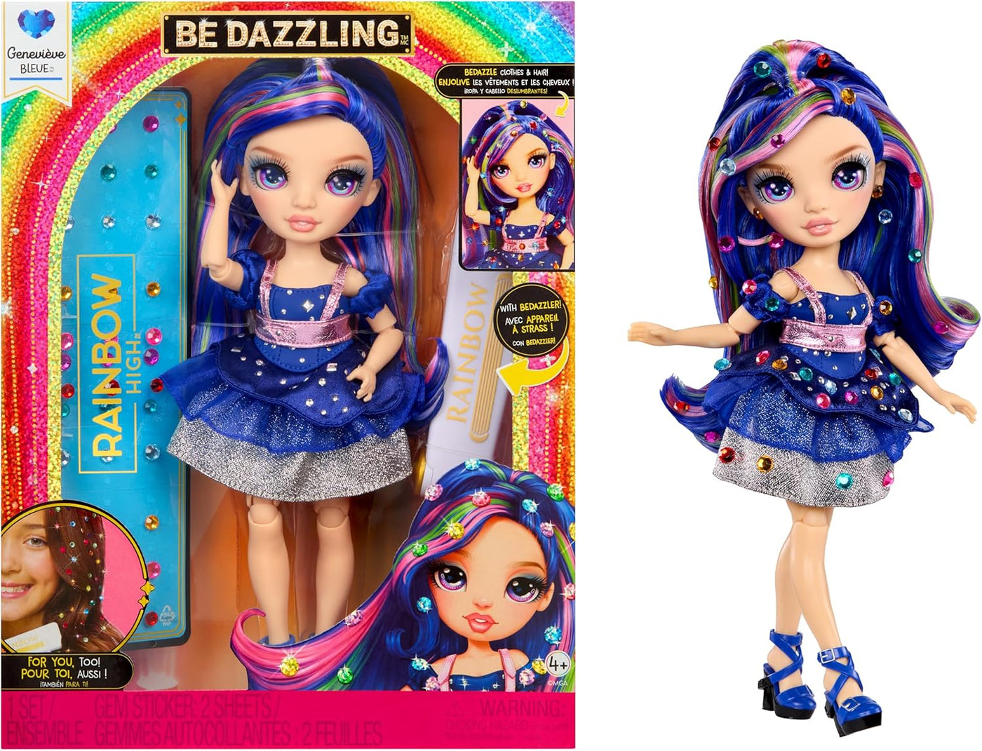 Muñecas de moda Rainbow High - Genevieve Bleue con