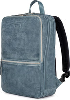 LEATHER VILLAGE Mochila de cuero para computadora portátil para hombres con correa de carretilla 16L Slim