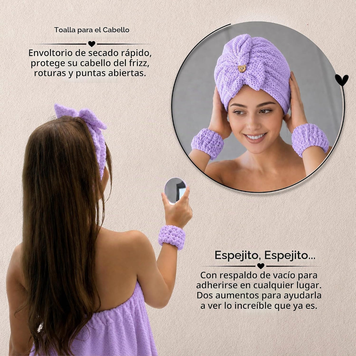 Juego de ducha eléctrica: accesorios de baño de lujo para mujeres y niñas, incluye toalla para el cuerpo y el cabello, muñequeras, diadema, esponja facial y más, potencia tu rutina (fresco
