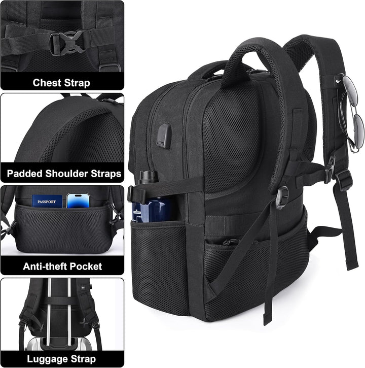 MOZETO Mochila para computadora portátil, 17 pulgadas de inspiració...