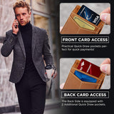 SERMAN BRANDS RFID Blocking Wallet Slim Bifold - Genuine Leather Mi...