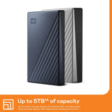 WD 5TB My Passport Ultra, Azul, Disco duro externo portátil, softwa...