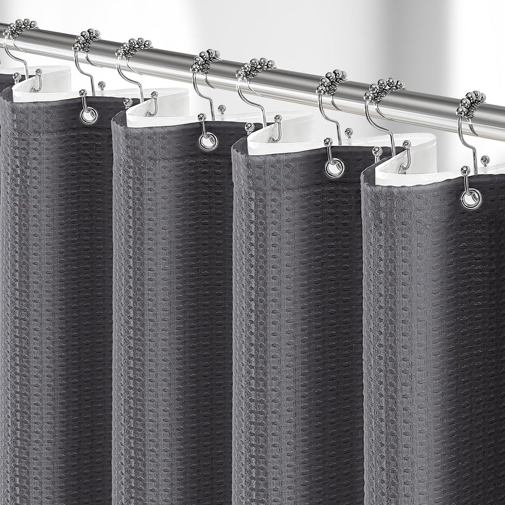 Set de Cortina de Ducha 3 en 1 con Forro 72x72 Gris Carbón