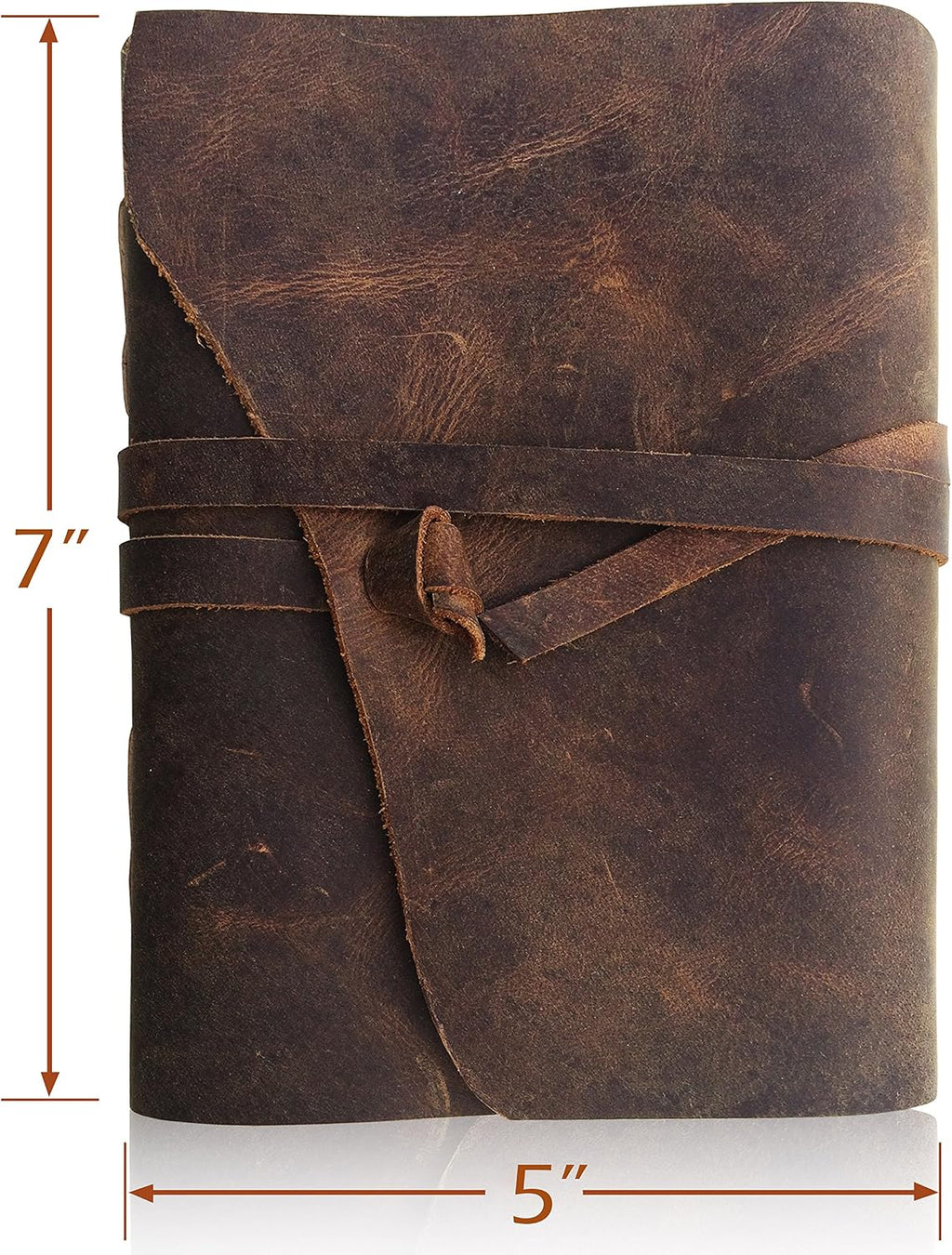 moonster Diario de cuero cuaderno de bocetos vintage en blanco 7x5