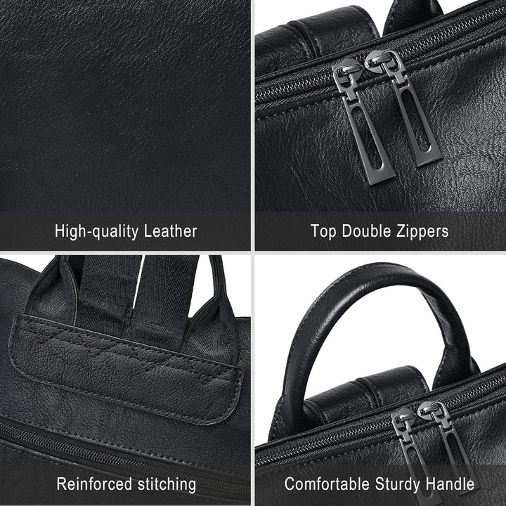 Shrrie - Mochila de cuero vegano para laptop para mujer de 14 pulga...