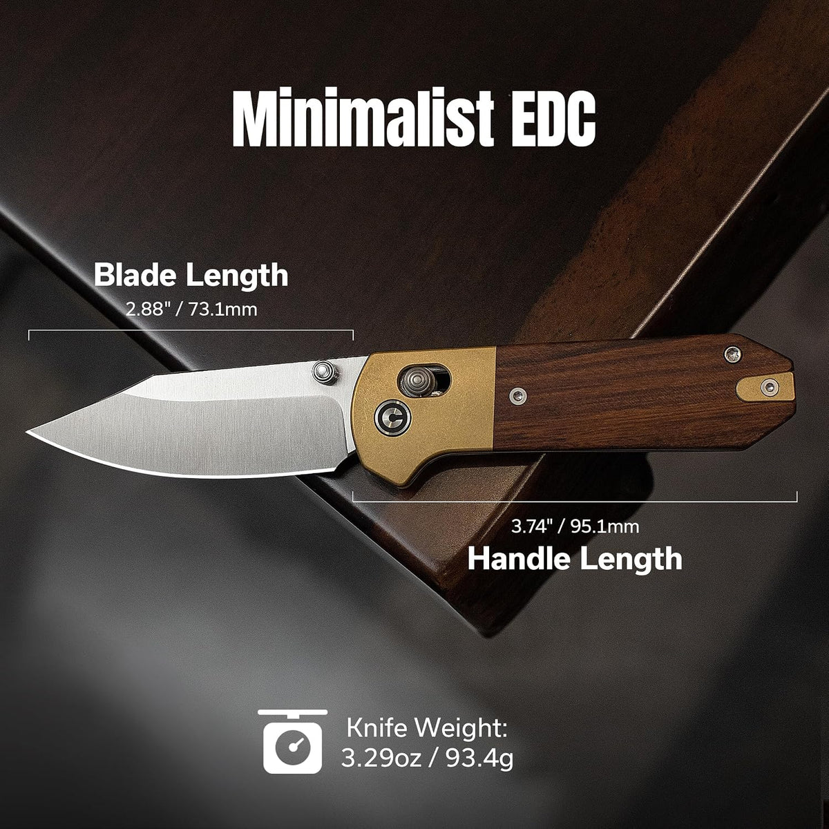 CIVIVI Yonder C25026-1 - Cuchillo de bolsillo 14C28N con punta de clip EDC