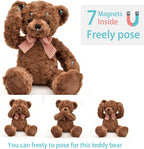 suepcuddly Oso de peluche posado de 20 pulgadas, lindo juguete de peluche para niñas y niños (marrón oscuro)