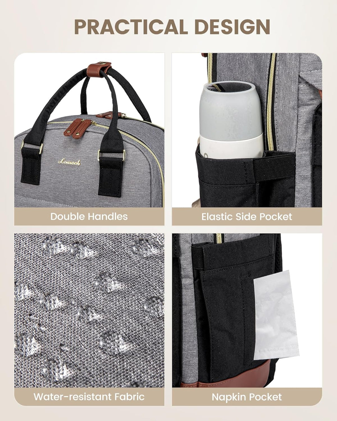 LOVEVOOK Mochila de viaje para laptop para mujer, bolsa antirrobo p...