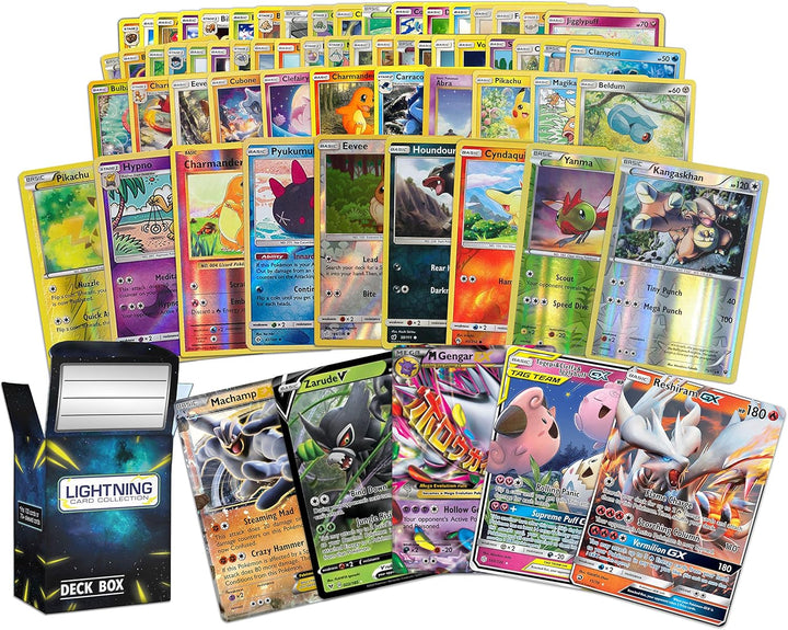 Pokémon Lote de 100 cartas de Pokémon con cartas legendarias ultra...
