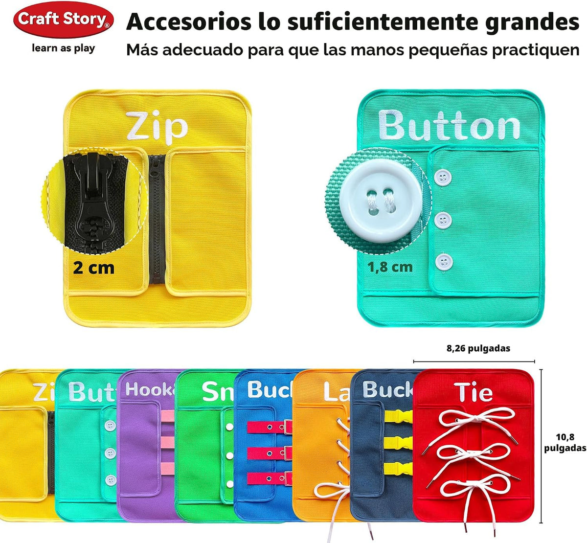 Craftstory Juguetes Montessori para niños pequeños, tablero de actividades