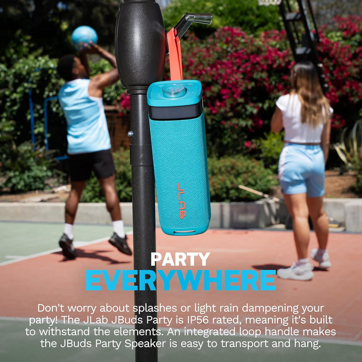 JLab JBuds Party Altavoz Bluetooth portátil, 2 controladores de ran...