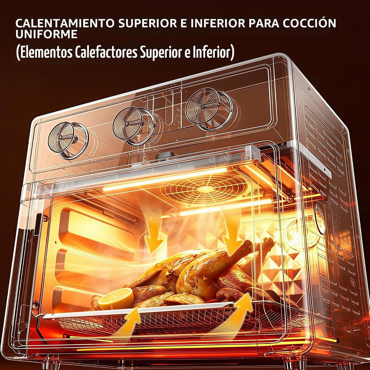 PHS Combo de freidora de aire para horno tostador de 13 cuartos de galón