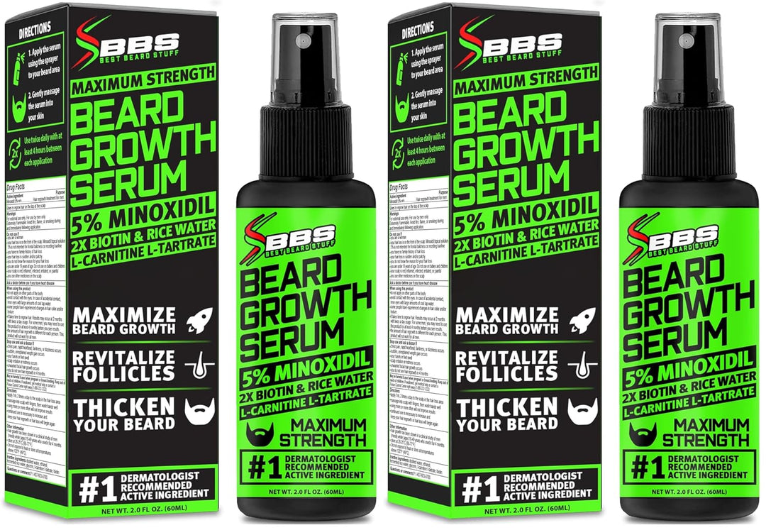 Minoxidil para el crecimiento de la barba: suero al 5% con 2 veces...