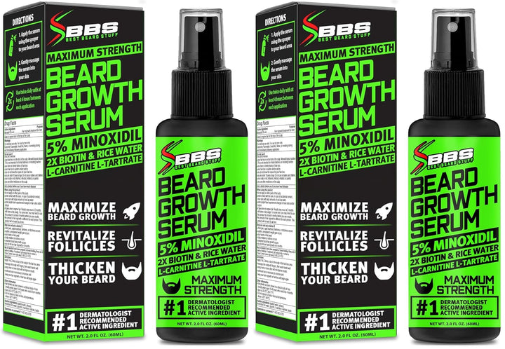 Minoxidil para el crecimiento de la barba: suero al 5% con 2 veces...