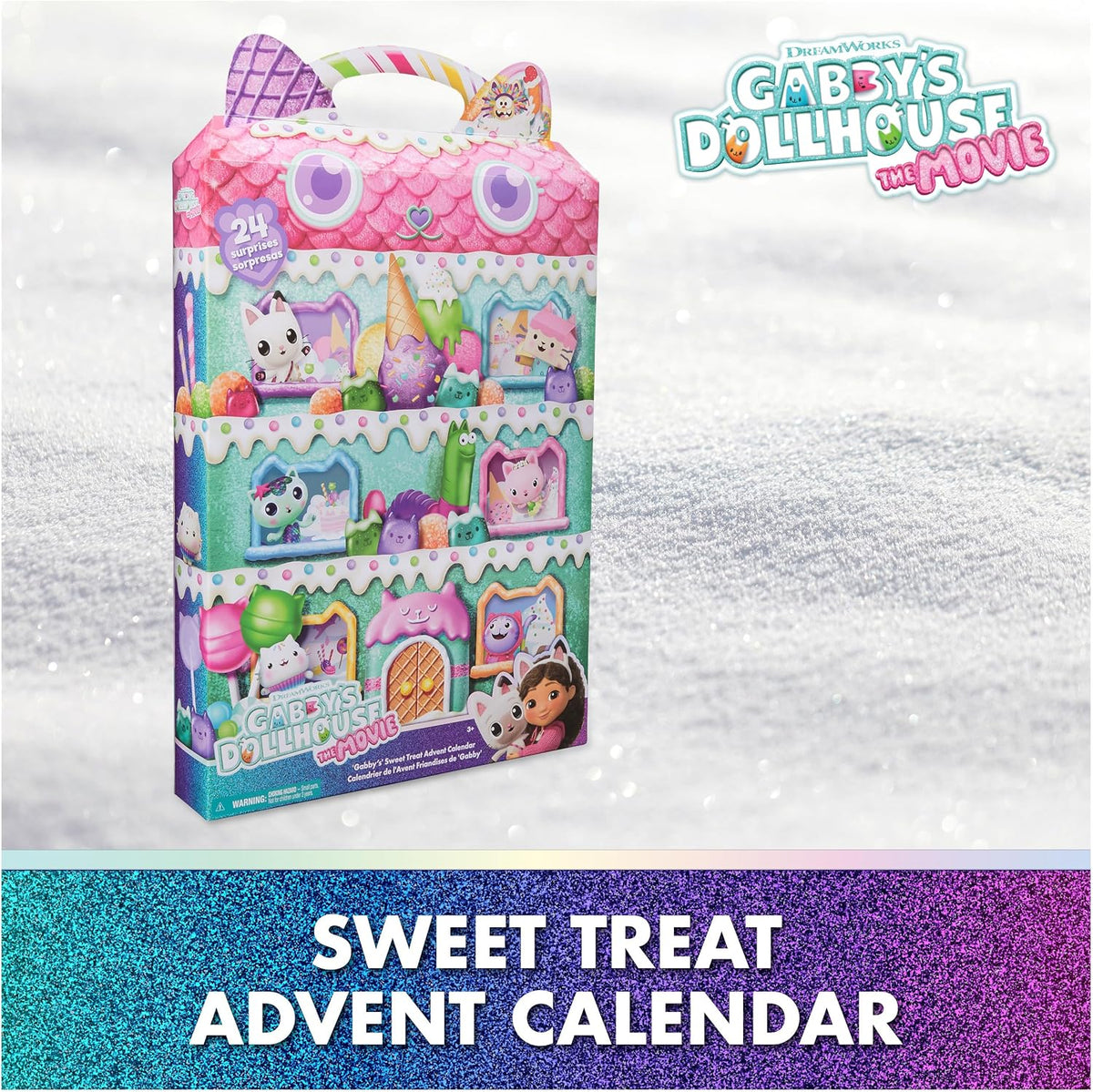 Calendario de Adviento de Gabby's Dollhouse: La Película 2025, Lindas Sorpresas de Invierno, 24 Juguetes Sorpresa con Figura de Gabby, Amigos Gatos y Accesorios, para Niños a Partir de 3 Años