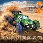 Coche de control remoto todo terreno 1:18 Rc coche con luces LED 2 baterías