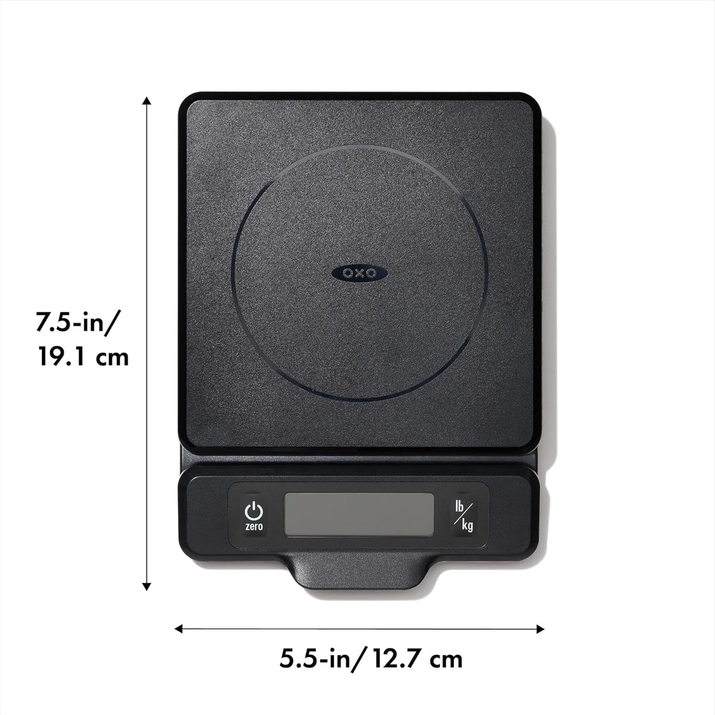 OXO Good Grips - Báscula de cocina de 5 libras con pantalla extraíble