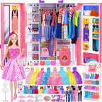 Doll Closet Playset con Doll, 342 Pcs Clothes y Accessories