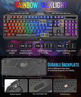 Combo de teclado y mouse para juegos de PC con cable con retroilumi...