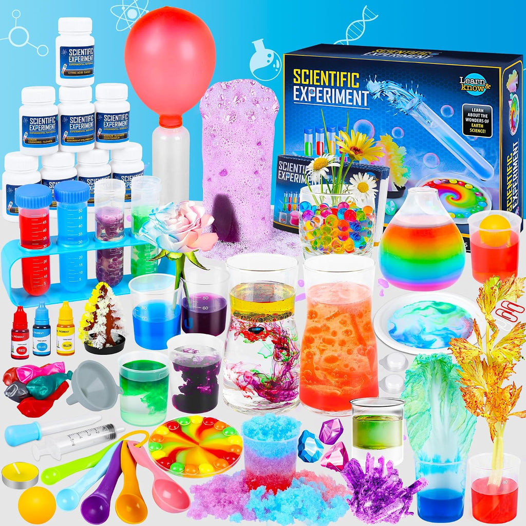 Kit de ciencia para niños, 80 experimentos de laboratorio de ciencias, disfraz de científico juego de rol STEM, herramientas científicas de aprendizaje educativo, regalos de cumpleaños y juguetes para