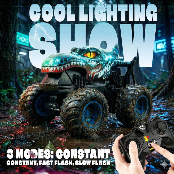 BEZGAR Monster Truck Toys - Camión monstruo de control remoto con l...