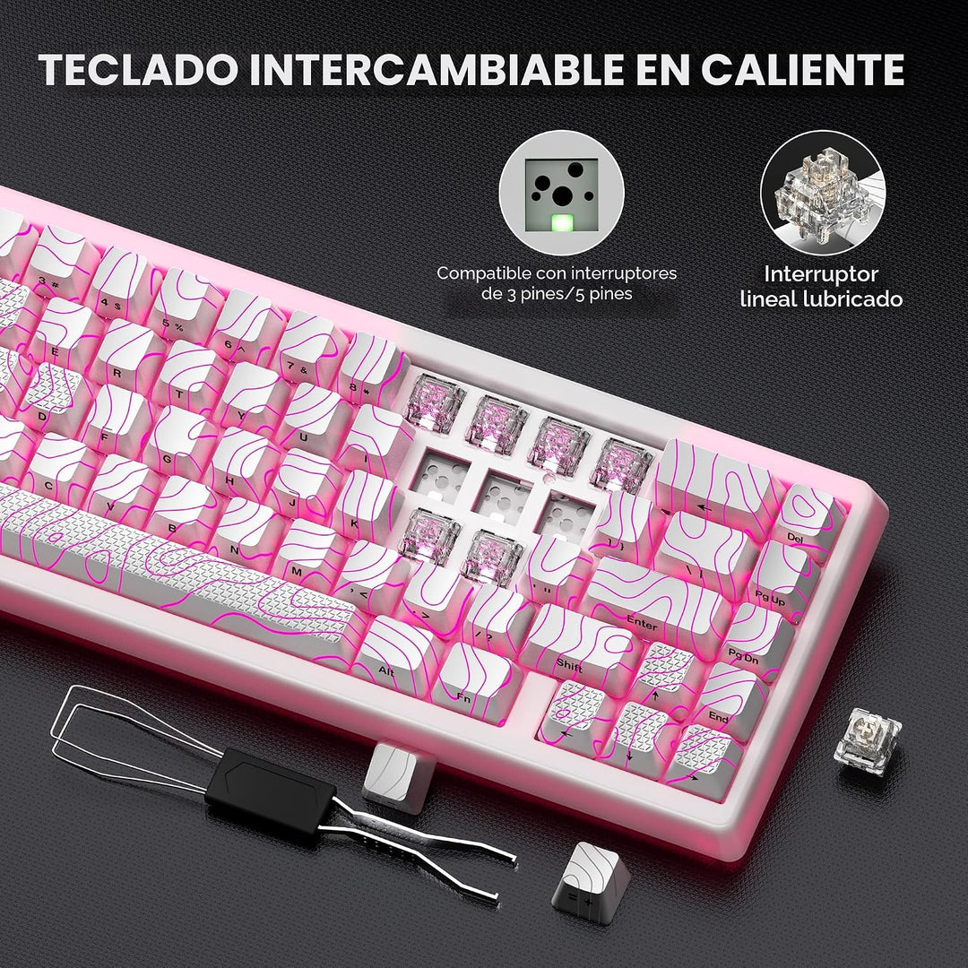 HITIME x XVX M67 Teclado inalámbrico 60% por ciento, teclado topogr...