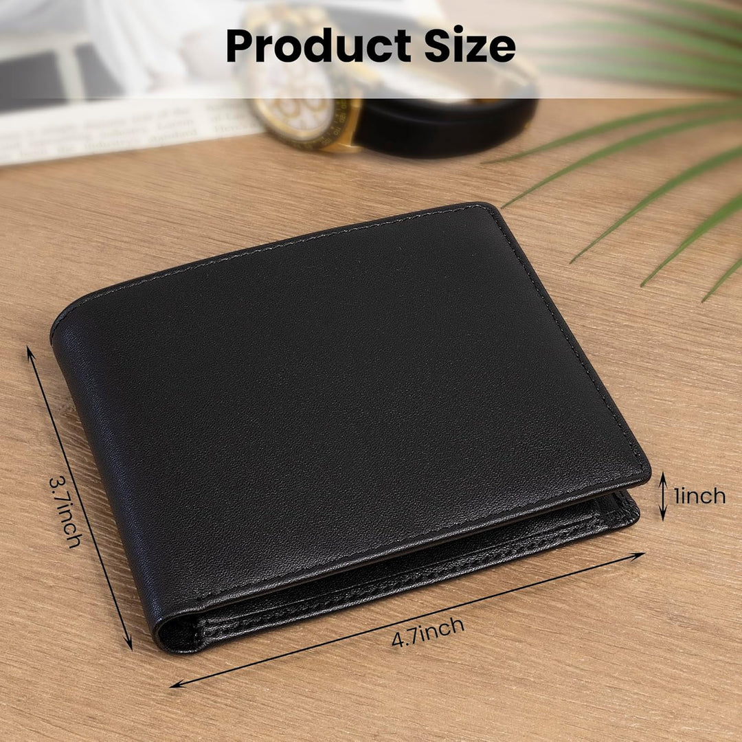 Cartera plegable delgada con bloqueo RFID para hombres, 100% piel d...