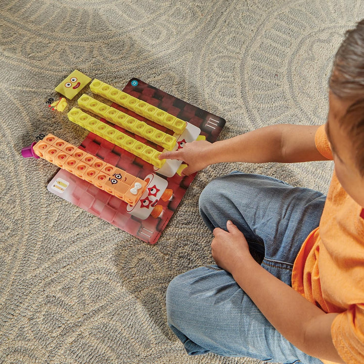 hand2mind Numberblocks Heroes con Ceros, juego de cubos MathLink, a...