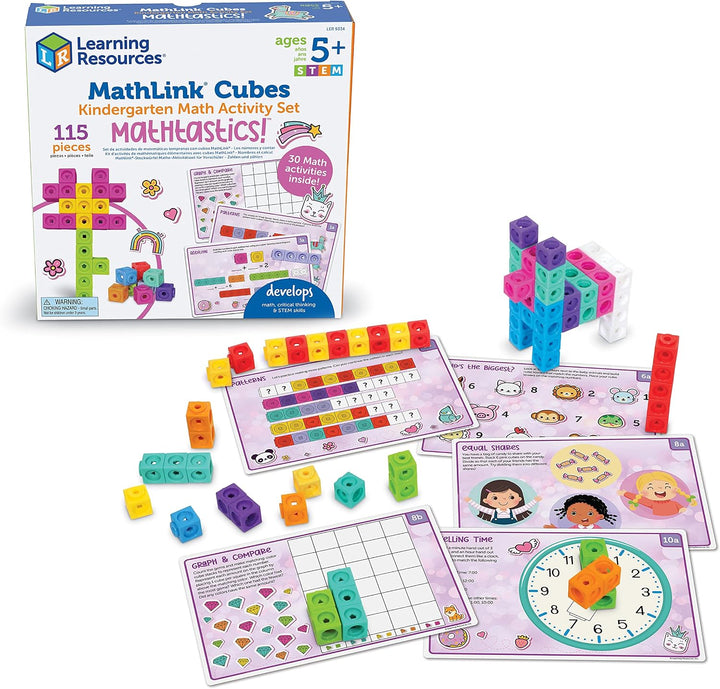 Learning Resources MathLink Cubes - Juego de actividades de matemát...
