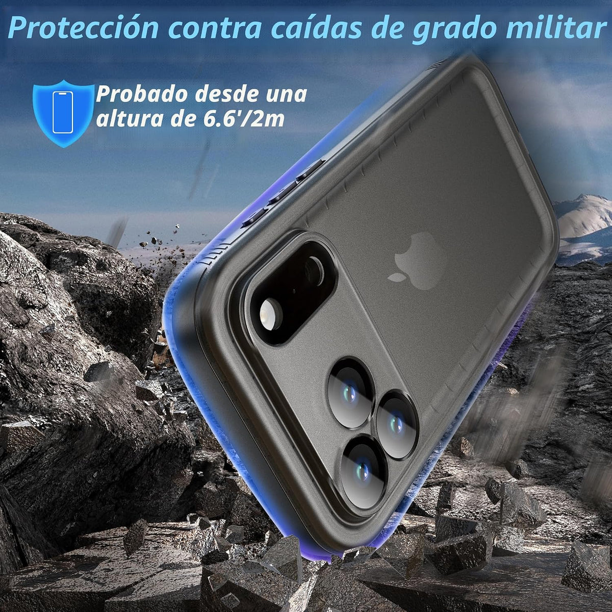 SPORTLINK - Funda impermeable para iPhone 18 Pro, 17 Pro, color negro