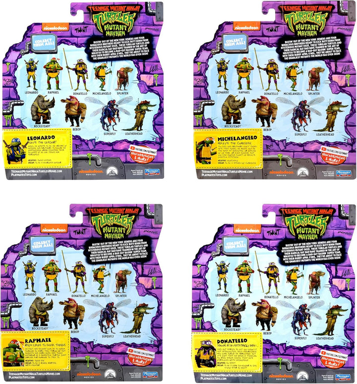 Teenage Mutant Ninja Turtles Playmates Toys - Paquete de 4