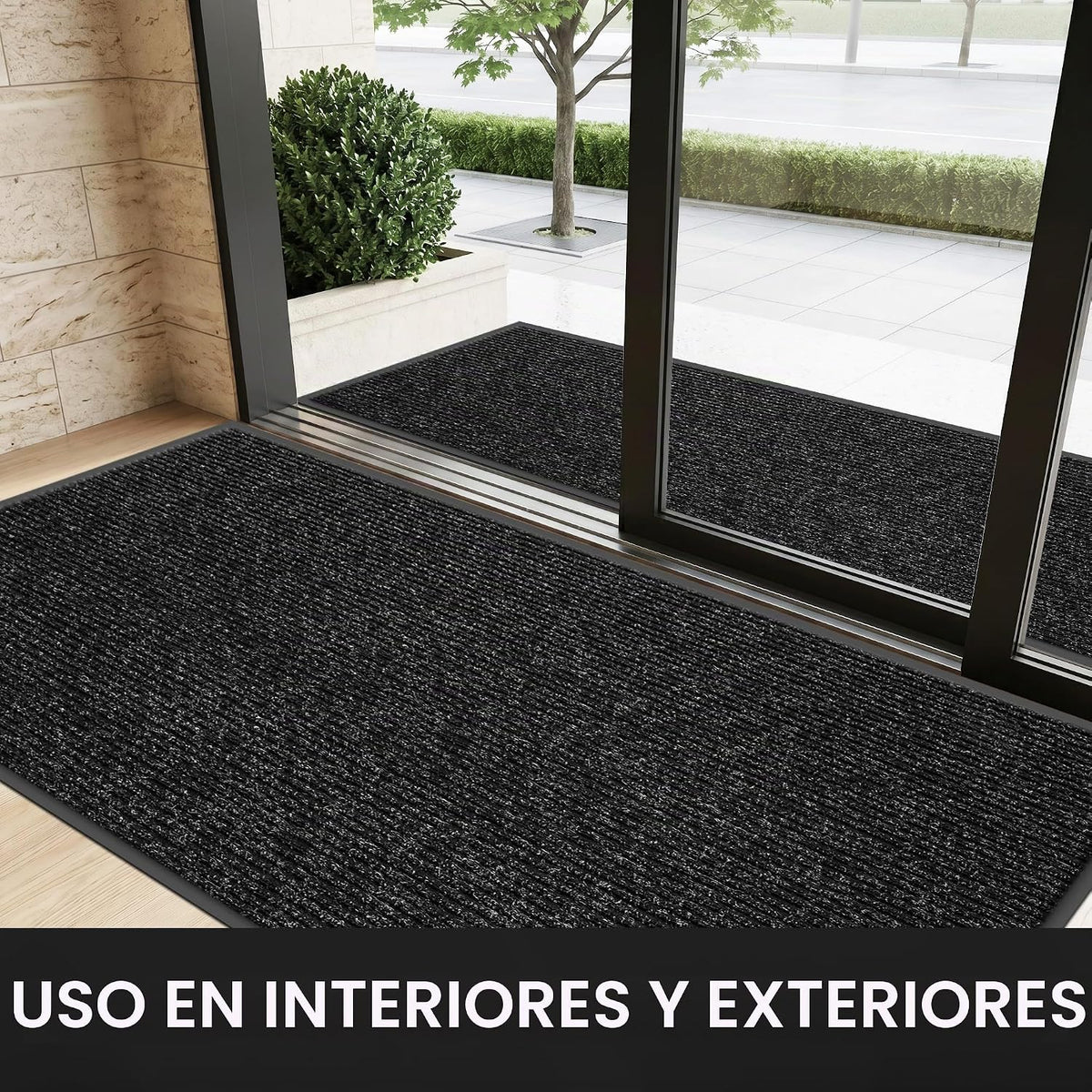 Tapete para puerta delantera, resistente e impermeable, tapete