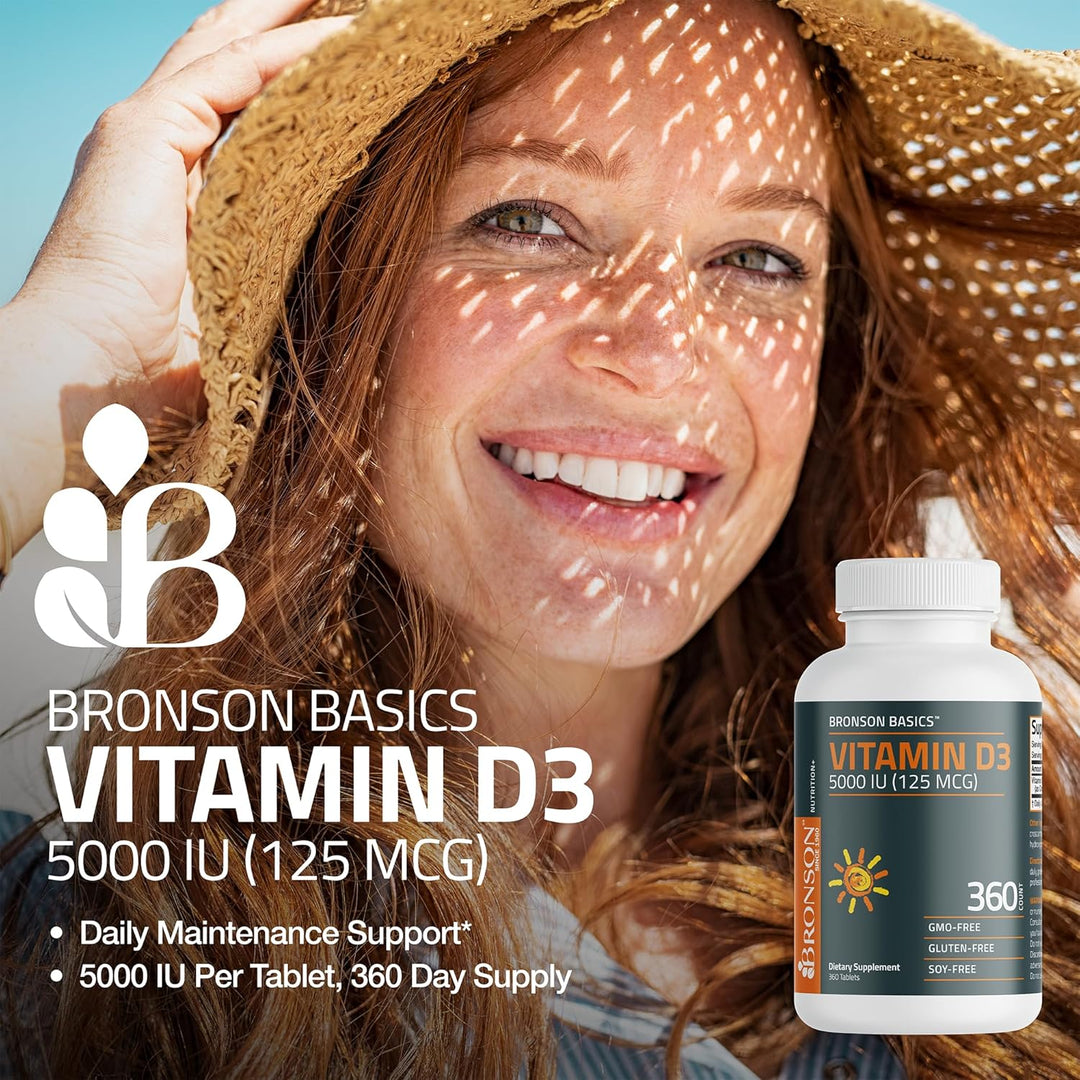 Bronson Vitamina D3 5000iu (125mcg) Suministro de 1 año para una fu...