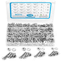 Kit surtido de tornillos de máquina de 720 piezas, #10-24#8-32#6-32#4-40 tornillos Phillips de cabeza plana con tuercas, pernos y arandelas planas surtidas, kit de tornillos de acero inoxidable con