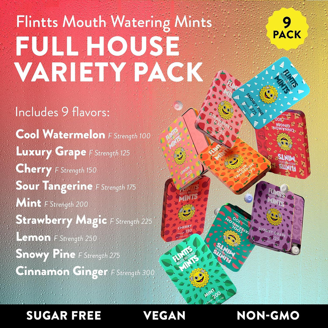 Flintts Mints Full House - Mentas deliciosas sin azúcar para alivio...