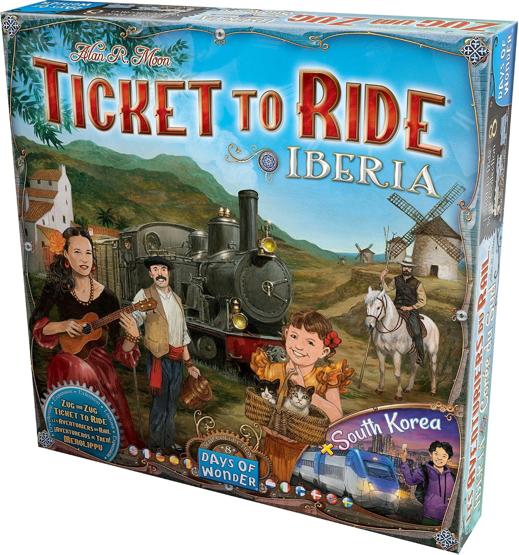 Asmodee Ticket to Ride Iberia + expansión del juego de mesa de Corea del Sur: juego de estrategia de ruta de tren, diversión familiar para niños y adultos, a partir de 8 años, 2-6 jugadores, tiempo de
