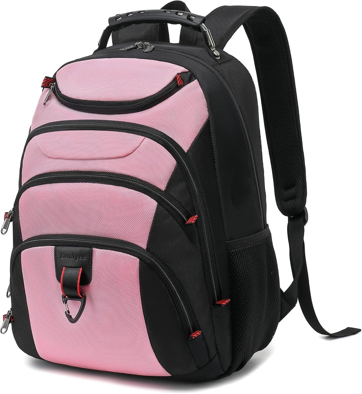 Mochila para laptop Boavan para hombre (Negro, 15.6), rosa y negro,...