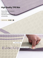 EaseUp Tapete de yoga de 0.394 in de grosor, 73 x 31.5 pulgadas, extra